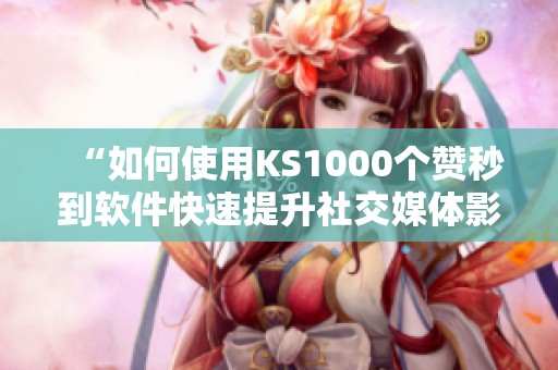 “如何使用KS1000个赞秒到软件快速提升社交媒体影响力”