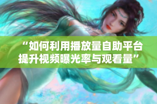“如何利用播放量自助平台提升视频曝光率与观看量”