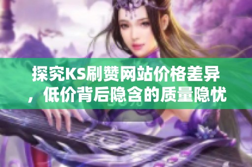 探究KS刷赞网站价格差异，低价背后隐含的质量隐忧