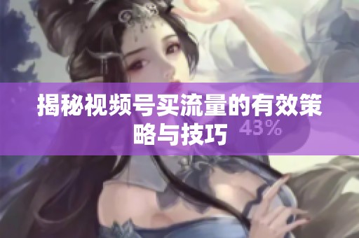 揭秘视频号买流量的有效策略与技巧 揭秘视频号买流量的有效策略与技巧