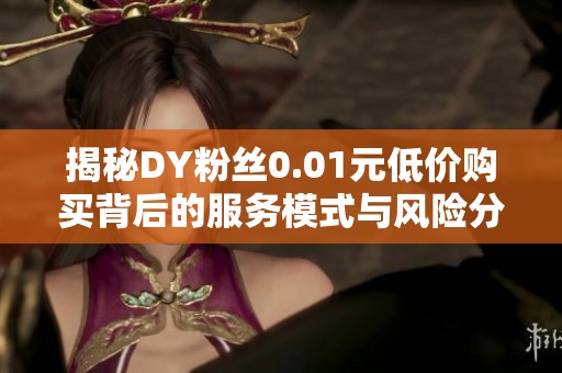 揭秘DY粉丝0.01元低价购买背后的服务模式与风险分析 揭秘DY粉丝0.01元低价购买背后的服务模式与风险分析