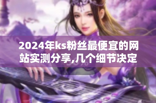 2024年ks粉丝最便宜的网站实测分享,几个细节决定成本