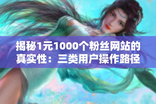 揭秘1元1000个粉丝网站的真实性:三类用户操作路径深度分析 揭秘1元1000个粉丝网站的真实性:三类用户操作路径深度分析