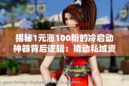 揭秘1元涨100粉的冷启动神器背后逻辑:撬动私域资产的关键支撑秘诀 揭秘1元涨100粉的冷启动神器背后逻辑:撬动私域资产的关键支撑秘诀