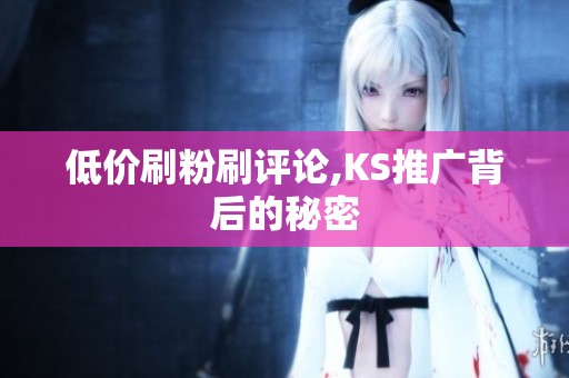 低价刷粉刷评论,KS推广背后的秘密 低价刷粉刷评论,KS推广背后的秘密