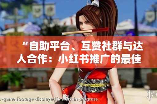 “自助平台、互赞社群与达人合作:小红书推广的最佳选择指南” “自助平台、互赞社群与达人合作:小红书推广的最佳选择指南”