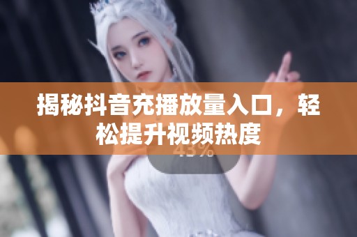 揭秘抖音充播放量入口，轻松提升视频热度